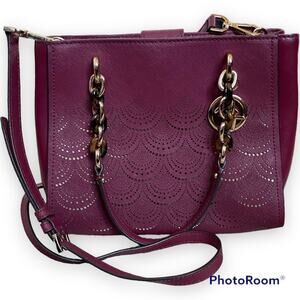 Michael Kors | Burgundy Metallic Convertible Crossbody/Hand Bag